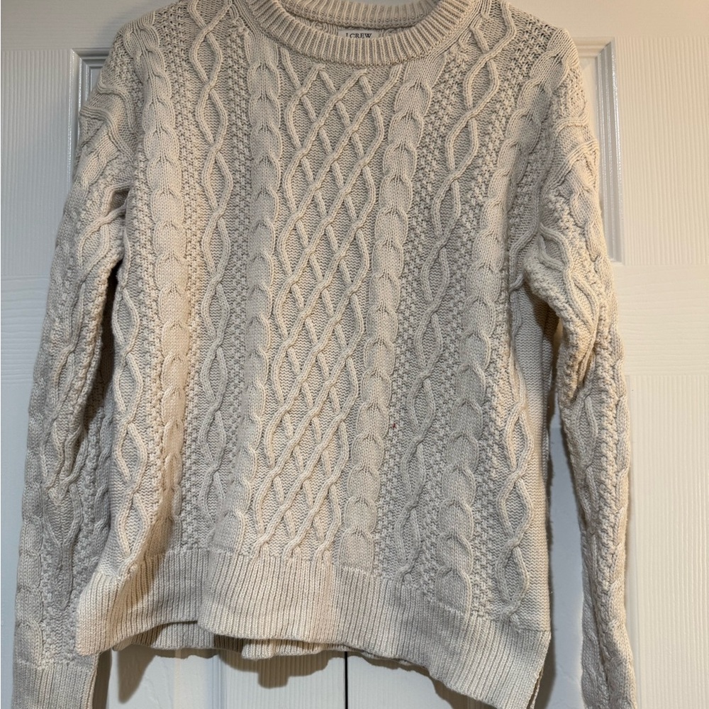 J. Crew Cable Knit Sweater in Cream